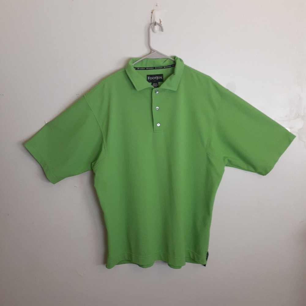 FJ FootJoy FJ Polo Shirt Men L Green Short Sleeved Golf Athleisure